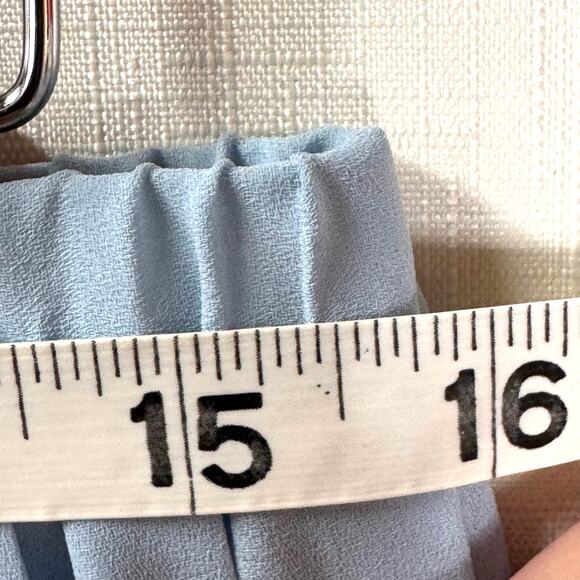 Vintage 80s Pleated Midi Skirt Size 10 Baby Blue Feminine Retro Business Casual‎ - Picture 8 of 9